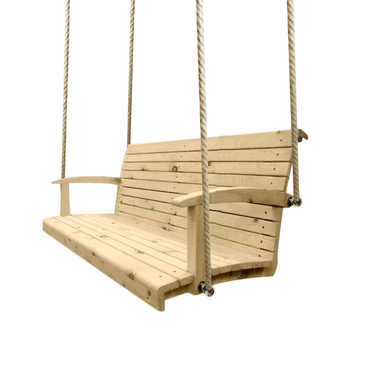 Hängebank 'Swing Times Light' -- Lärche 150x74x56 mit Polyhanfseil und 3 Sitzkissen gratis