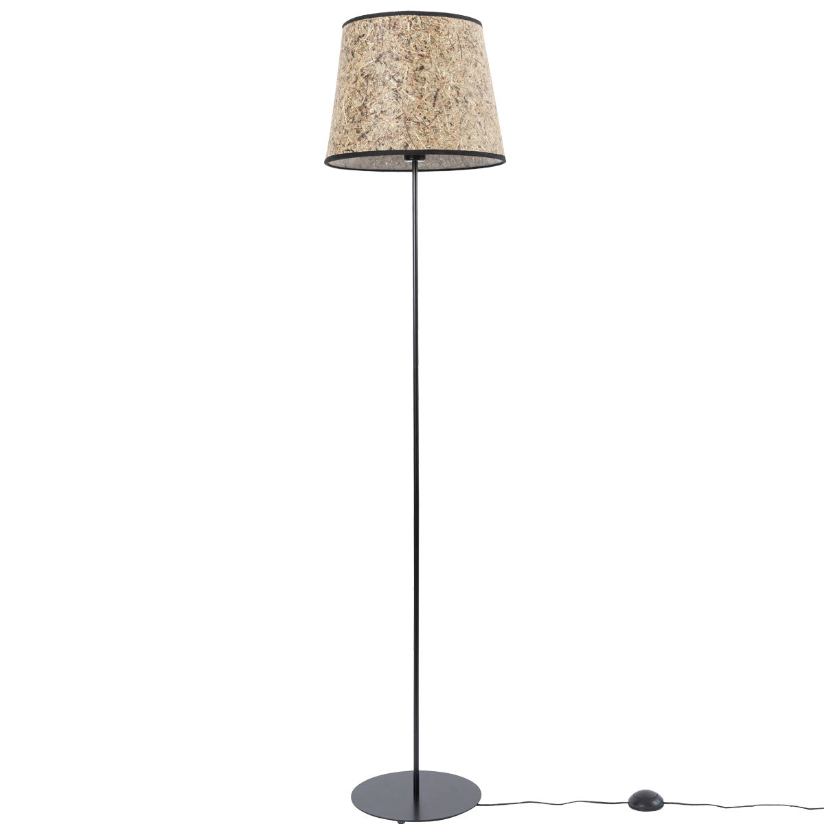 Stehleuchte Heu und Lampenfuß aus schwarzem Metall konisch 22 cm DM – Handarbeit aus Österreich