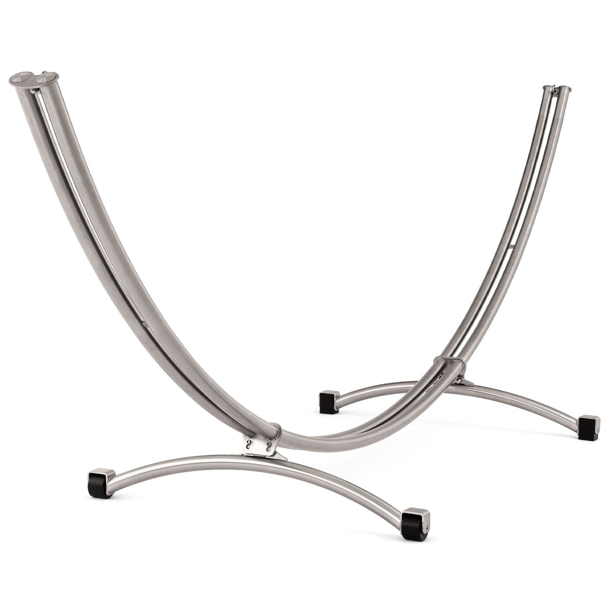 Einzel-Hängemattengestell 'Irony Split 310' auf Rollen | L 310 x B 103 x H 110 cm | zerlegbar | aus poliertem Edelstahl