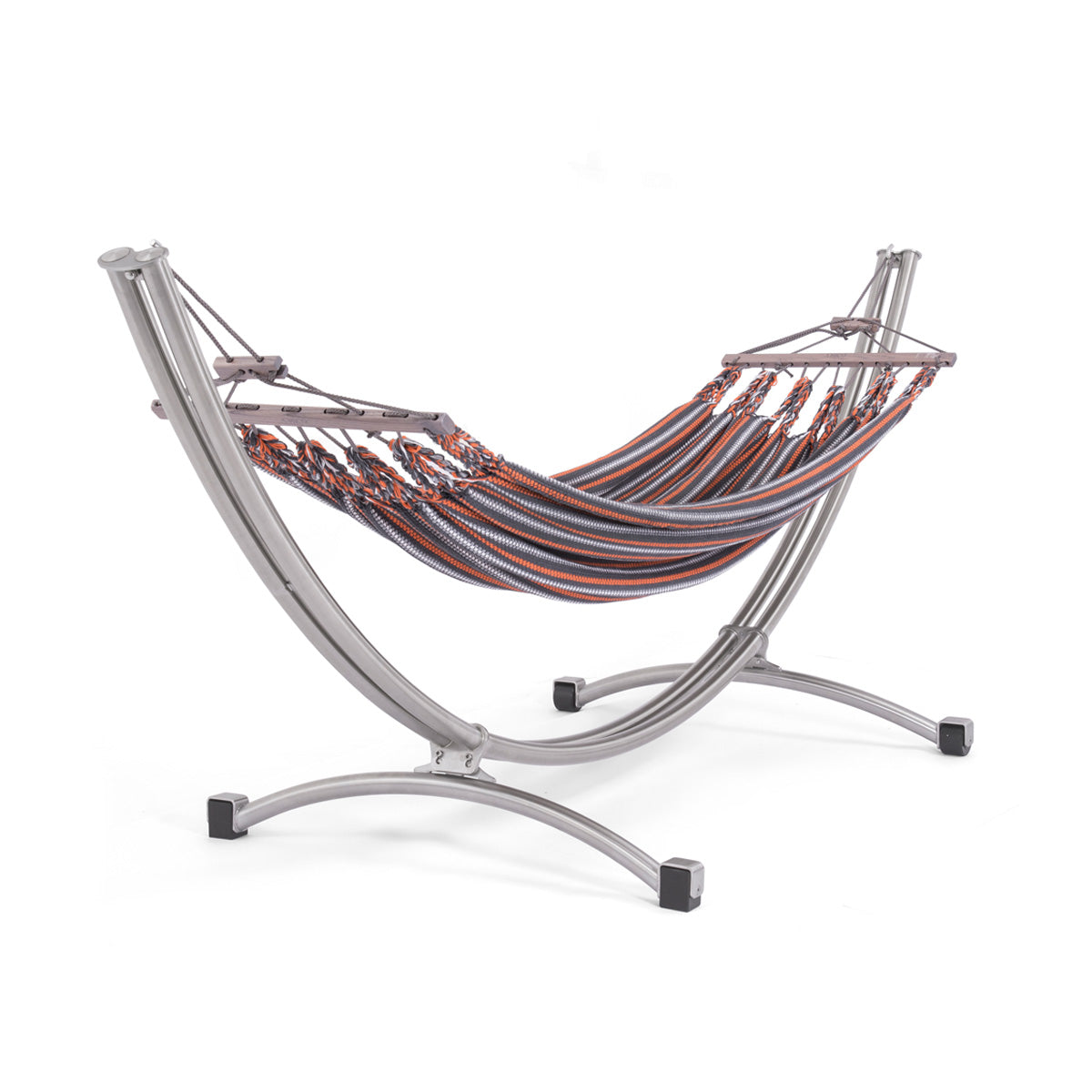 Einzel-Hängemattengestell 'Irony Split 310' auf Rollen | L 310 x B 103 x H 110 cm | zerlegbar | aus poliertem Edelstahl