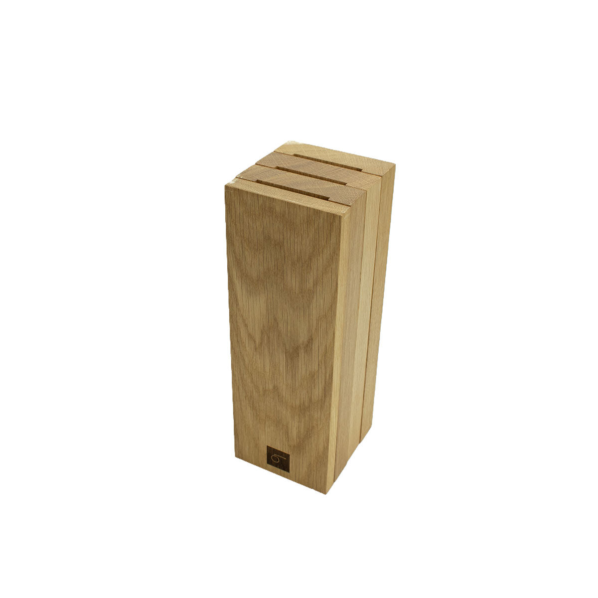 Messerblock aus Eiche | natur ungeölt |  magnetisch |B9 x L12 x H25 cm