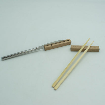 Messerbank und Tischkartenhalter 'Stick' | Eiche natur | 6er-Set | L9,5 x B9,5 x H3,2 cm