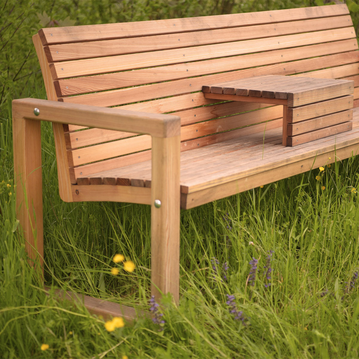 Gartenbank 'Rest Time' | massive Lärche | mit Ablage | Made in Austria