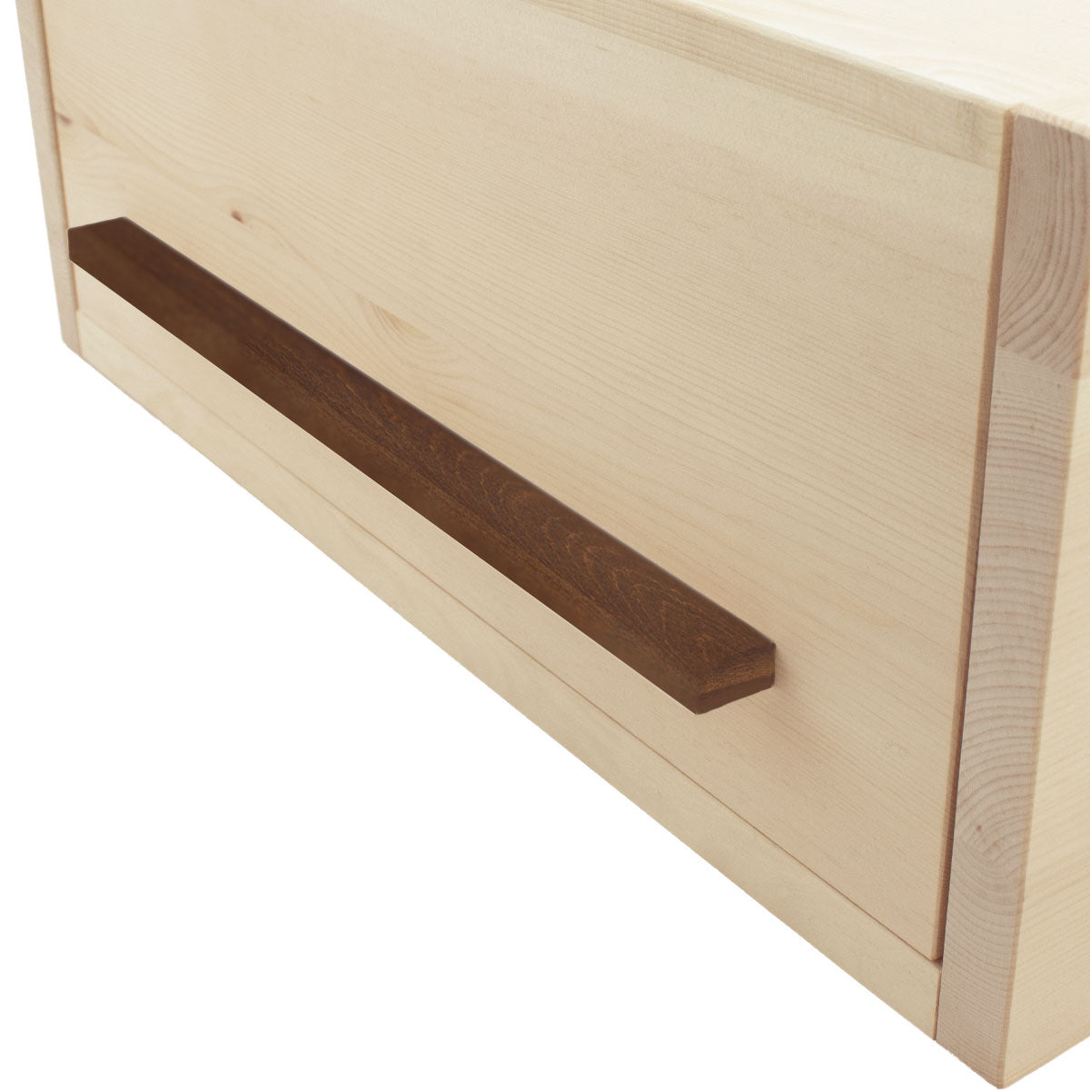 Brotkasten Zirbe | mit Nussgriff und Klappdeckel | 45 x 25 x 16 cm