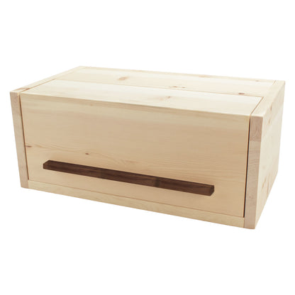 Brotkasten Zirbe | mit Nussgriff und Klappdeckel | 45 x 25 x 16 cm