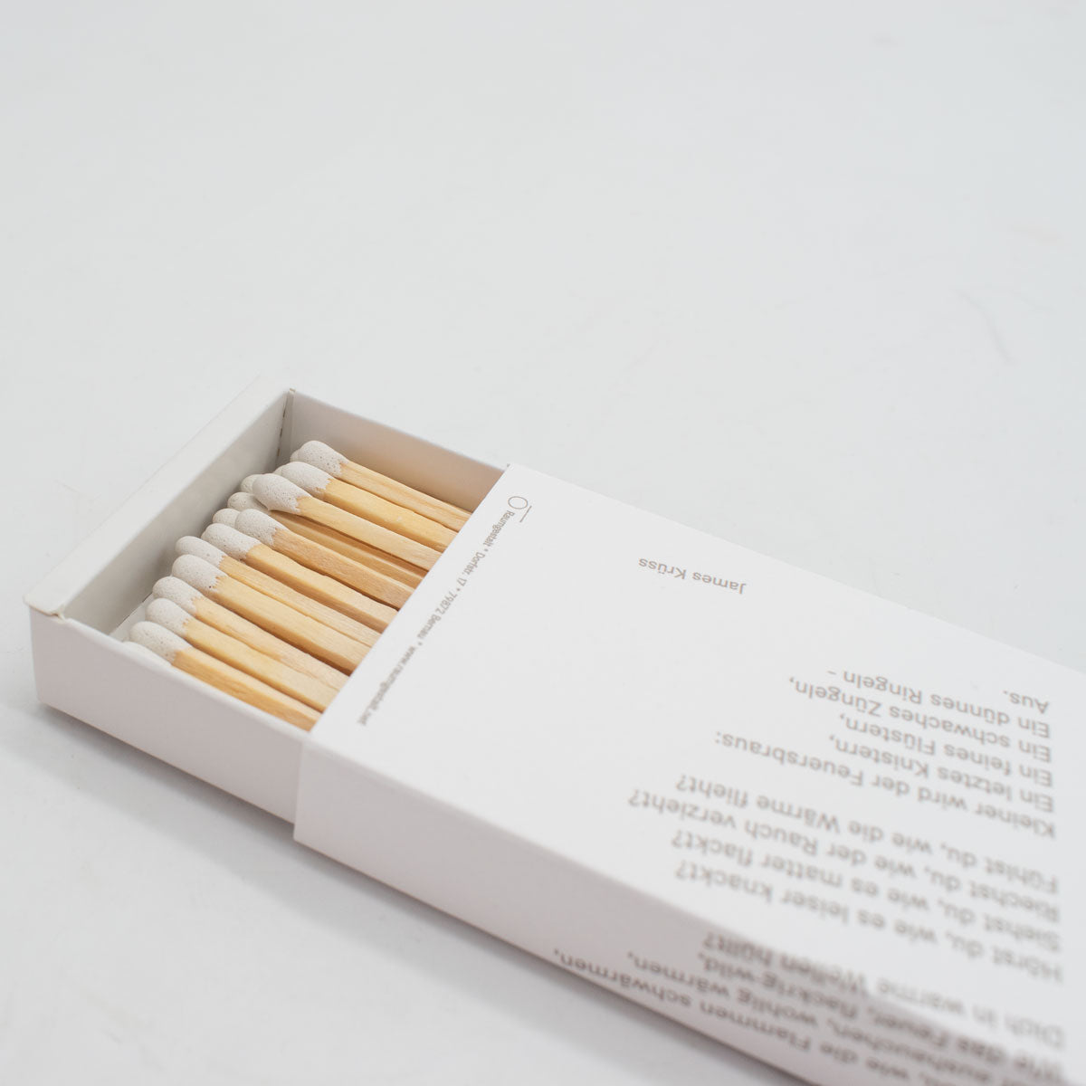 Elegante Zündhölzer 'Feuer & Flamme' | mit Gedicht bedruckt | 2er-Set klein | L10,5 x B3,5 x H2 cm