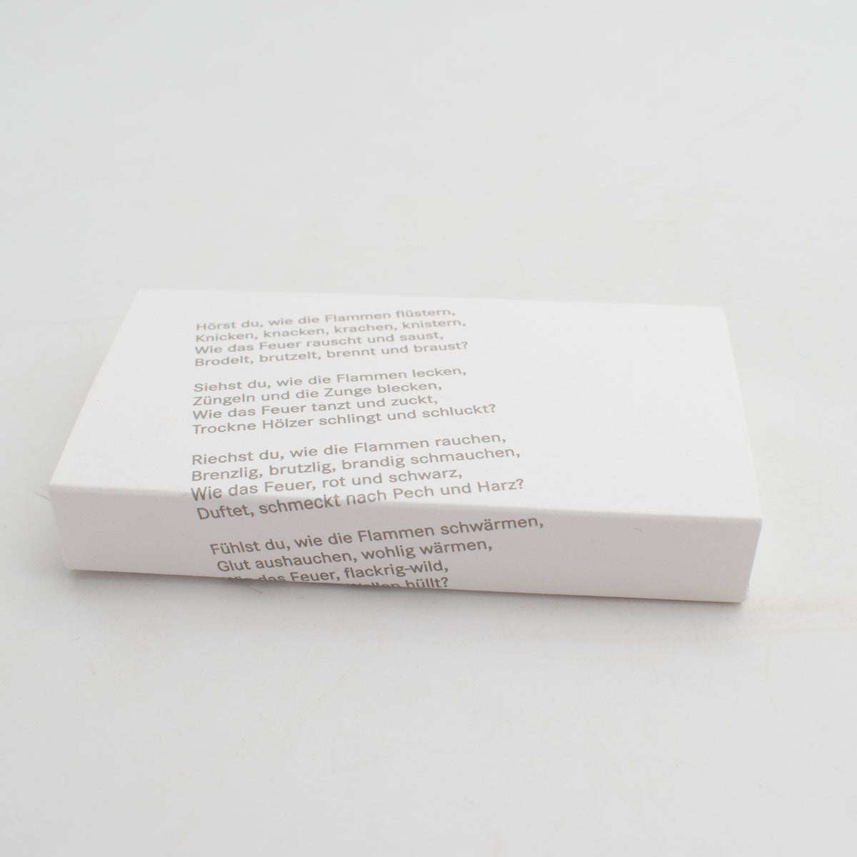 Elegante Zündhölzer 'Feuer & Flamme' | mit Gedicht bedruckt | 2er-Set klein | L10,5 x B3,5 x H2 cm
