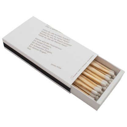 Elegante Zündhölzer 'Feuer & Flamme' | mit Gedicht bedruckt | 2er-Set klein | L10,5 x B3,5 x H2 cm