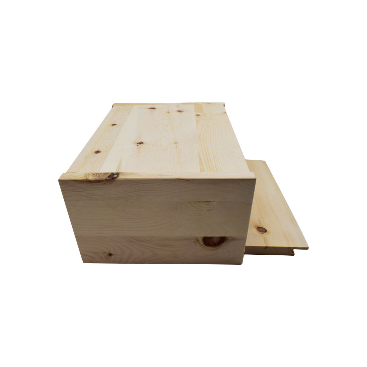 Flexibler Brotkasten aus Zirbenholz 30x23x14,5 cm (LxTxH) mit Gitter & Bienenwachstuch
