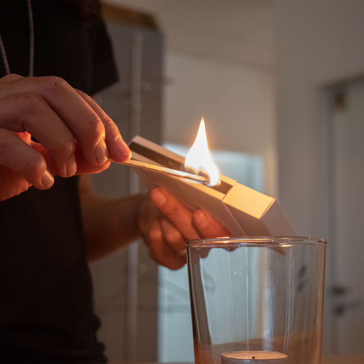 Elegante Zündhölzer 'Feuer & Flamme' | mit Gedicht bedruckt | 2er-Set klein | L10,5 x B3,5 x H2 cm