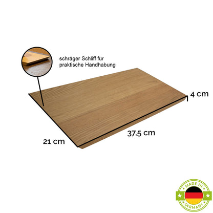Schneide- und Jausenbrett 'Slope'  | natur ungeölt | L37,5 x B21 x H4 cm | abgeschrägte Seitenkanten