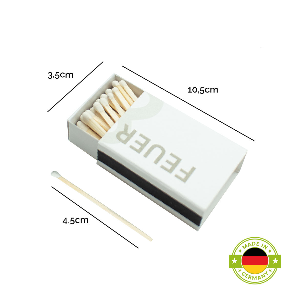 Elegante Zündhölzer 'Feuer & Flamme' | mit Gedicht bedruckt | 2er-Set klein | L10,5 x B3,5 x H2 cm