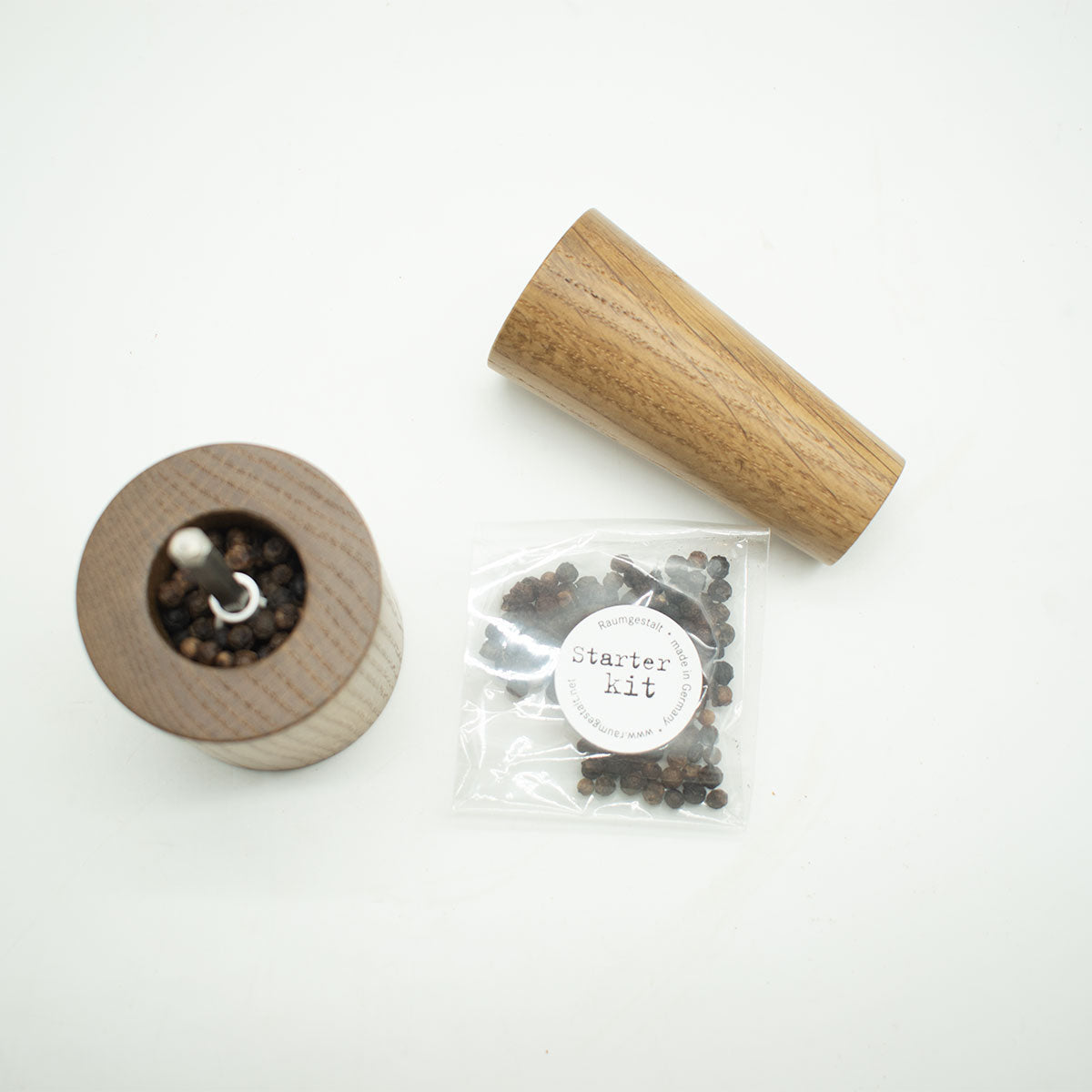 Salz- oder Pfeffermühle | nieder | Ahorn | mit Magnetkappe | DM 6 x H 11 cm