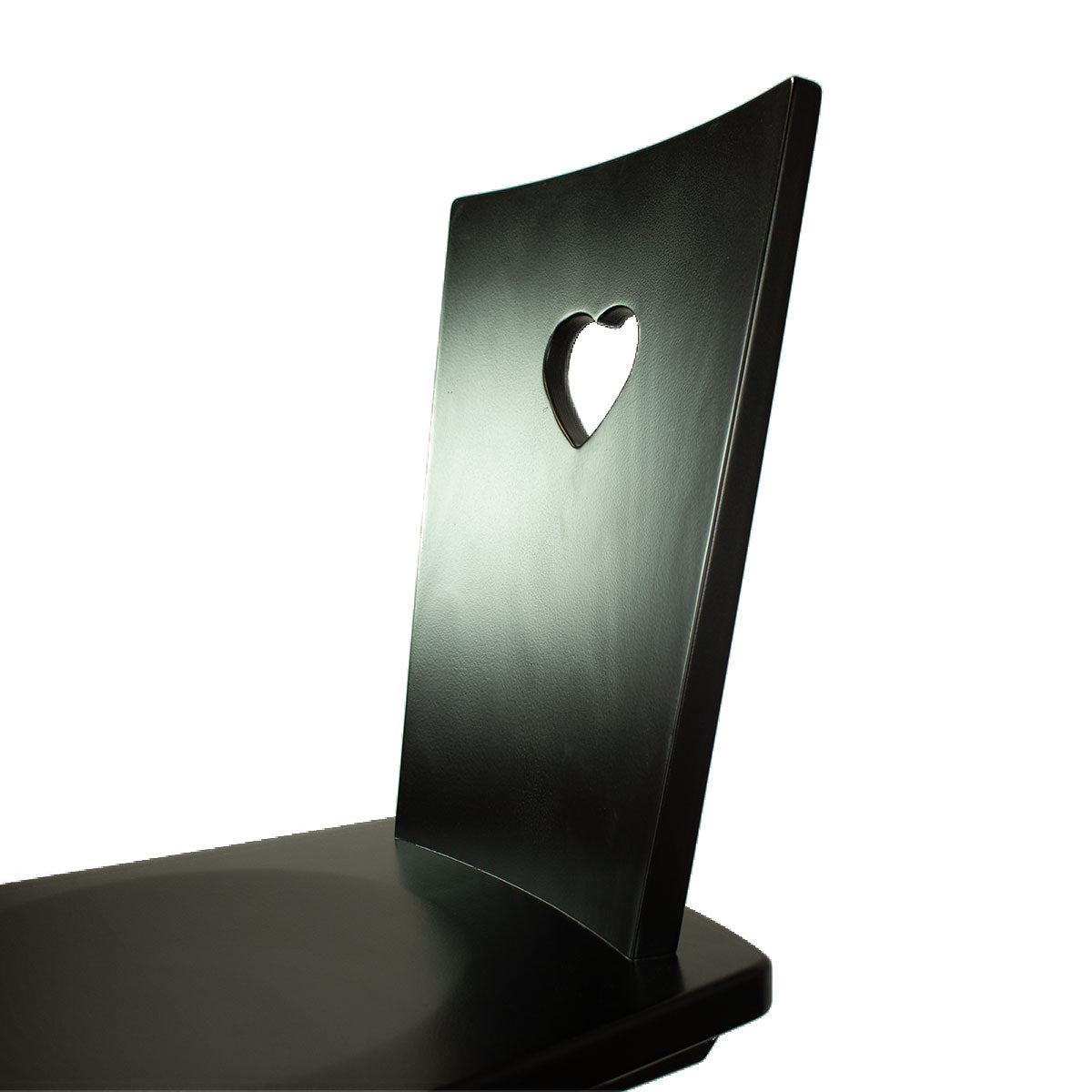 Eleganter Stuhl  'Black or White' | Vollholz Buche | deckend lackiert | Griff herzförmig | in Schwarz