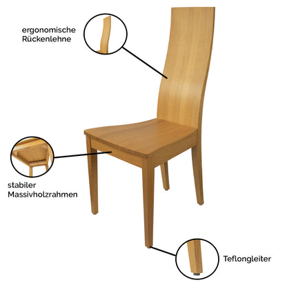 Eleganter Stuhl  - 'Sitwell Fine' kernbuche roh
