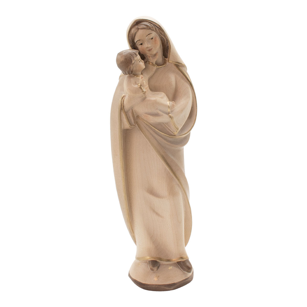 Madonna der Liebe mit Kind | Massivholz Figur | Natur | Höhe 10 cm | Made in Südtirol