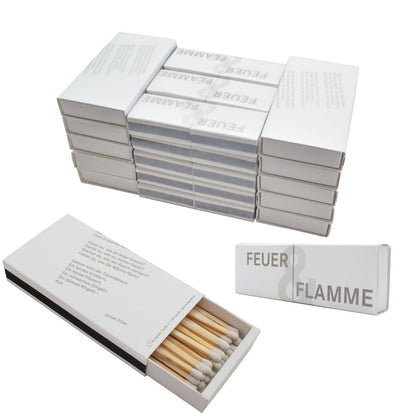 Elegante Zündhölzer 'Feuer & Flamme' | mit Gedicht bedruckt | 2er-Set klein | L10,5 x B3,5 x H2 cm