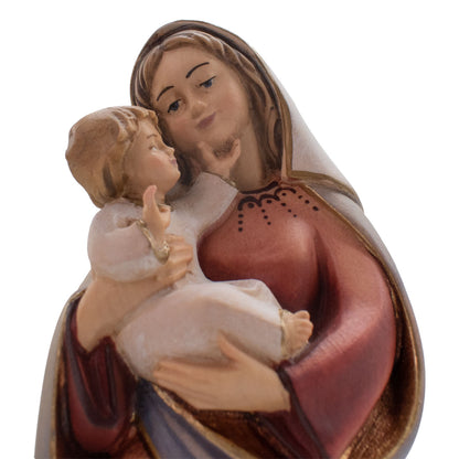 Madonna der Liebe mit Kind | Massivholz Figur | Bunt bemalt | Höhe 10 cm | Made in Südtirol