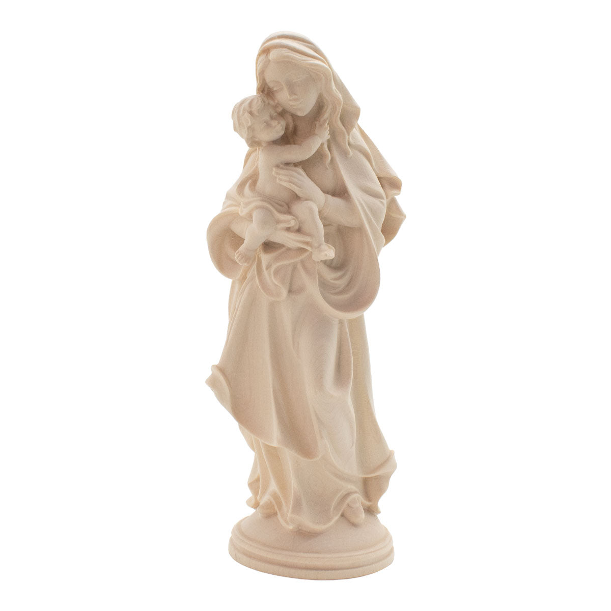 Madonna der Hoffnung mit Kind | Massivholz Figur | Natur | Höhe 6,5 cm | Made in Südtirol
