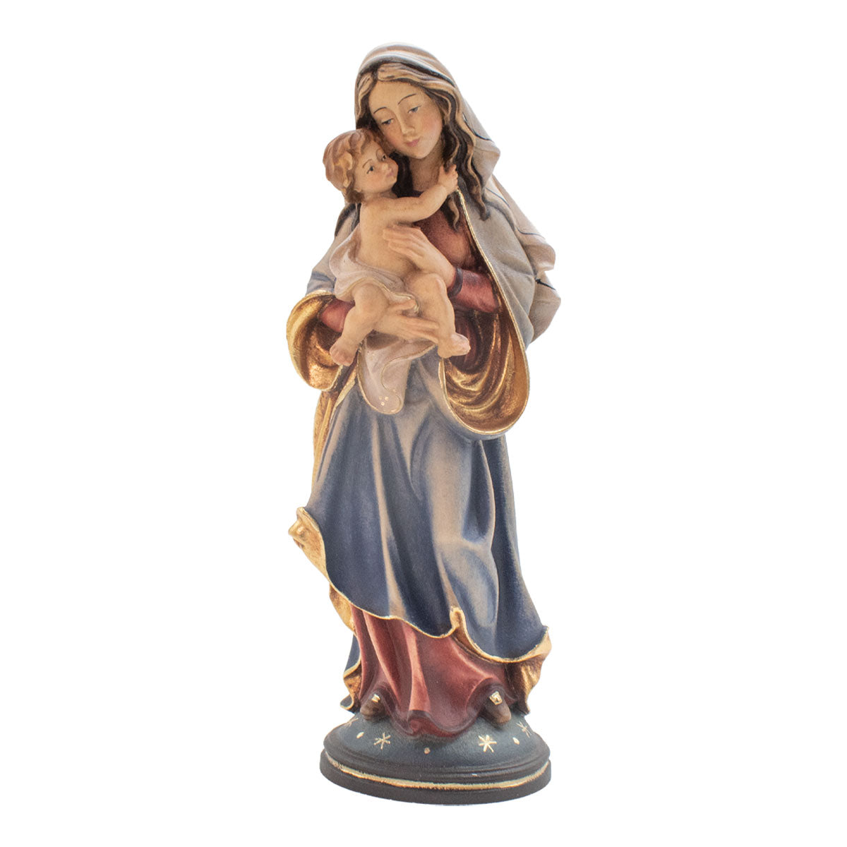 Madonna der Hoffnung mit Kind | Massivholz Figur | Natur | Höhe 6,5 cm | Made in Südtirol