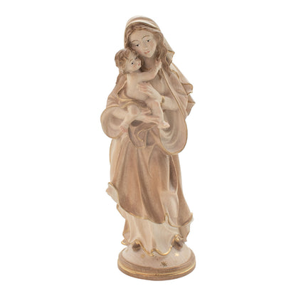 Madonna der Hoffnung mit Kind | Massivholz Figur | Natur | Höhe 6,5 cm | Made in Südtirol
