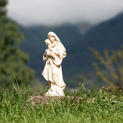 Madonna der Hoffnung mit Kind | Massivholz Figur | Natur | Höhe 6,5 cm | Made in Südtirol