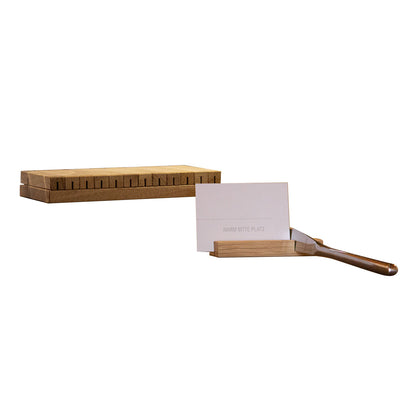 Messerbank und Tischkartenhalter 'Stick' | Eiche natur | 6er-Set | L9,5 x B9,5 x H3,2 cm