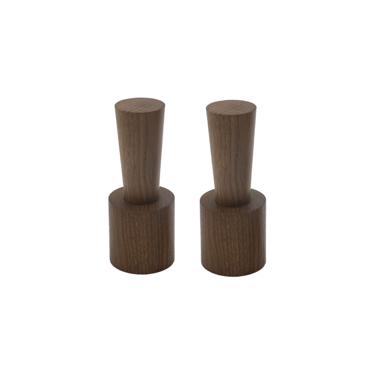 2er-Set Salz- und Pfeffermühle mit Porzellanmahlwerk | nieder | Eichenholz hell geölt | mit Magnetkappe | DM 6 x H 11 cm