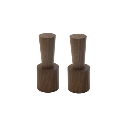2er-Set Salz- und Pfeffermühle mit Porzellanmahlwerk | nieder | Eichenholz hell geölt | mit Magnetkappe | DM 6 x H 11 cm