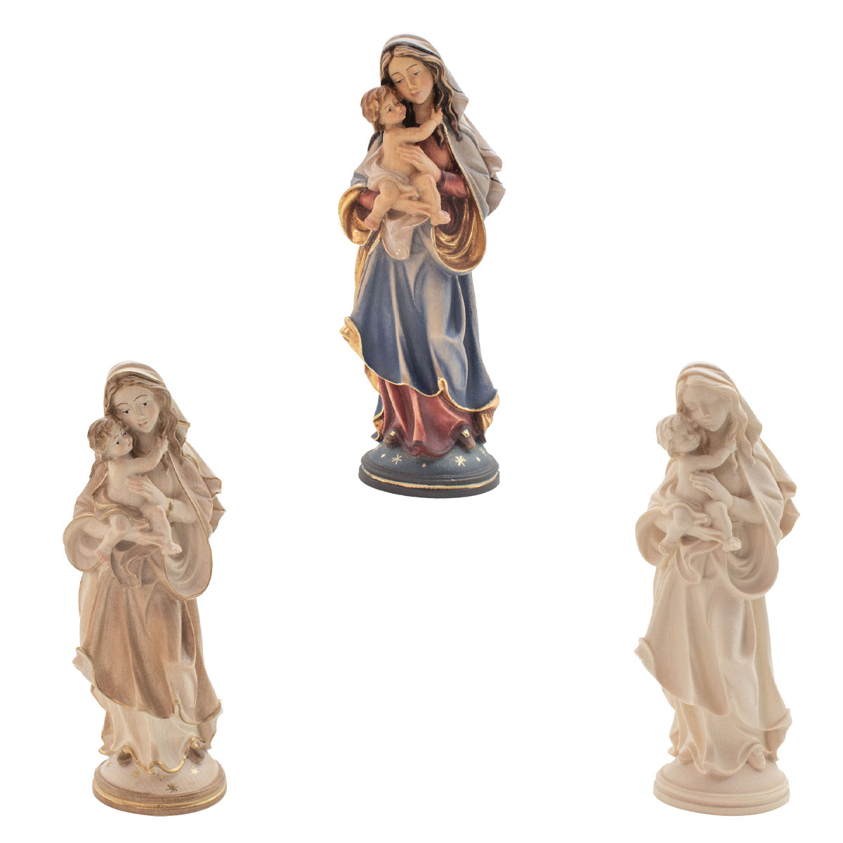 Madonna der Hoffnung mit Kind | Massivholz Figur | Natur | Höhe 6,5 cm | Made in Südtirol