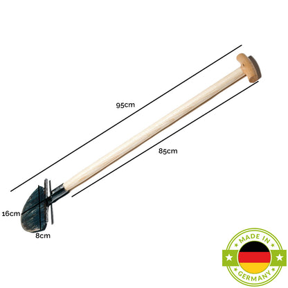 Rasenkantenstecher mit Tritt, 85 cm Eschenholzstiel und Halbmond-Messer