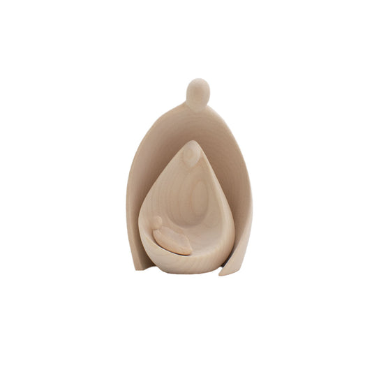 Figurenset oder Krippenfiguren-Set ‘Familie’ | 2-teilig | Made in Südtirol | Größe A - Höhe 7,5 cm | Ahorn natur