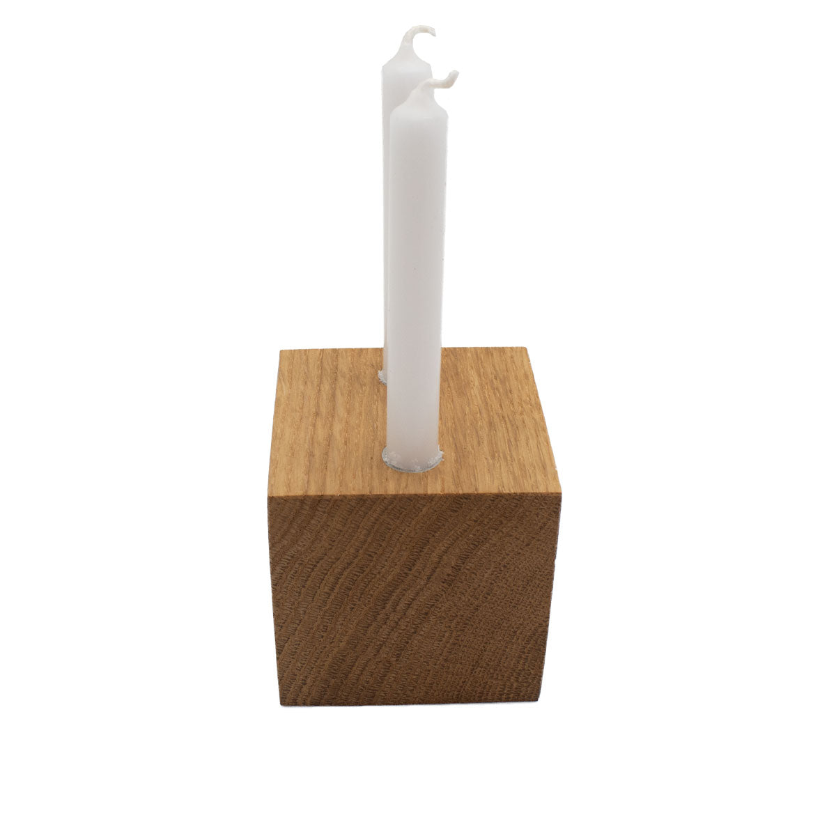 Kerzenwürfel 'Advent und mehr' | 7 x 7 x 7 cm | Eiche hell geölt | inkl.10 Christbaumkerzen weiß