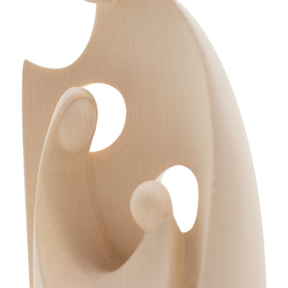 Krippenblock ‘Heilige Familie’ | aus einem Holzstück gefertigt | Made in Südtirol | Ahorn natur | Höhe 8,5 cm