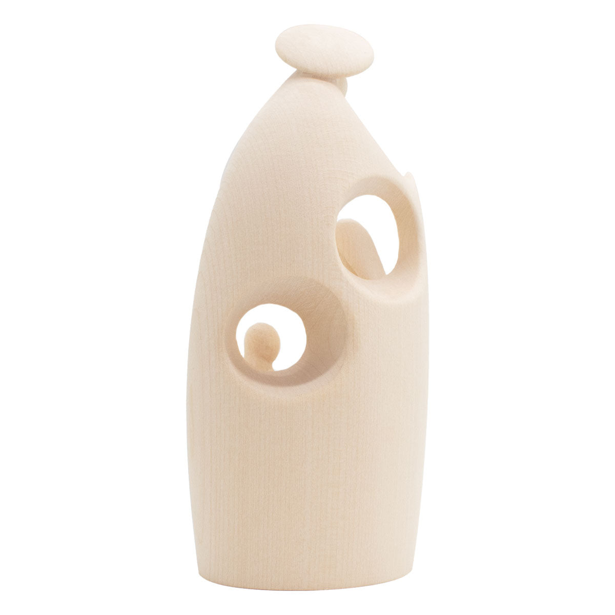 Krippenblock ‘Heilige Familie’ | aus einem Holzstück gefertigt | Made in Südtirol | Ahorn natur | Höhe 8,5 cm