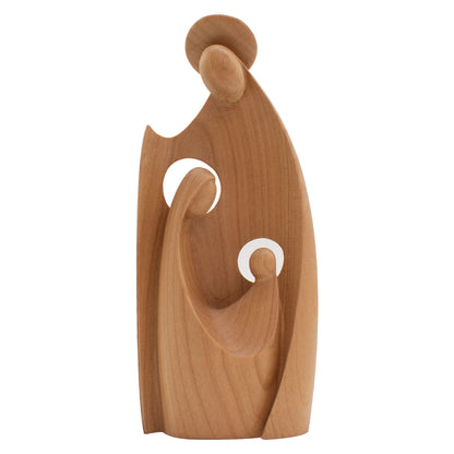 Krippenblock ‘Heilige Familie’ | aus einem Holzstück gefertigt | Made in Südtirol | Ahorn natur | Höhe 8,5 cm