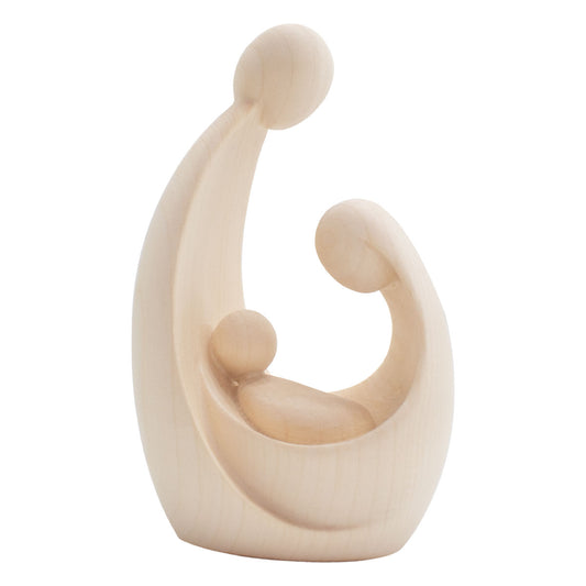 Block-Familie | Krippenblock ‘Geborgenheit’ | aus einem Holzstück gefertigt | Made in Südtirol | Ahorn natur | Höhe 7 cm