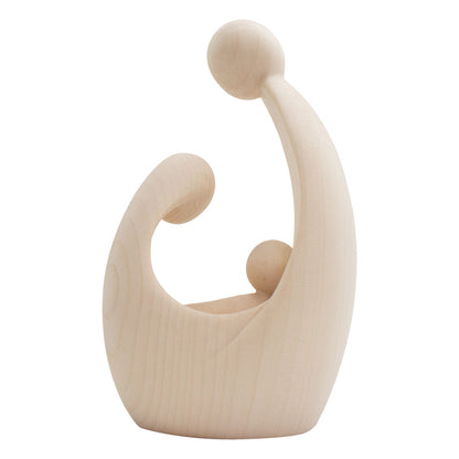 Block-Familie | Krippenblock ‘Geborgenheit’ | aus einem Holzstück gefertigt | Made in Südtirol | Ahorn natur | Höhe 7 cm