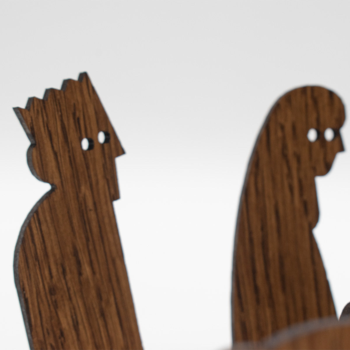 Moderne Holzkrippe ‘Einfach Weihnachten’ | 10-teilig | Eiche dunkel gebeizt | zum Zusammenstecken | Made in Germany