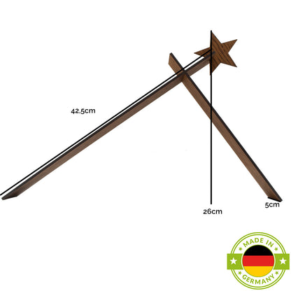 Moderne Holzkrippe ‘Einfach Weihnachten’ | 10-teilig | Eiche hell geölt | zum Zusammenstecken | Made in Germany