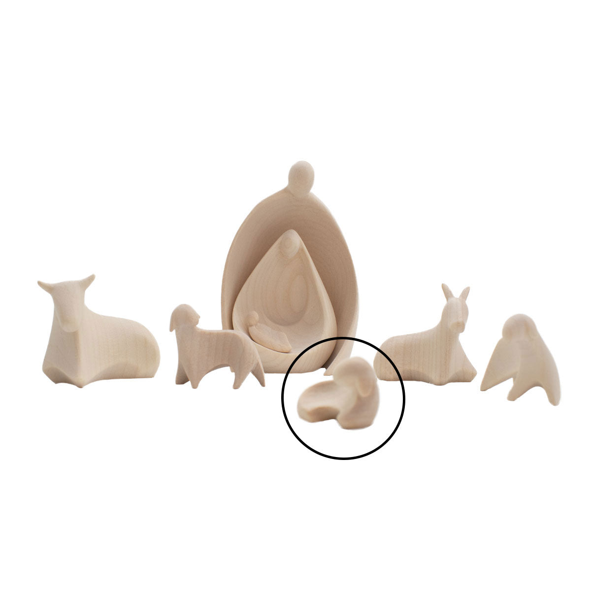 Krippenfigur ‘Lamm’ | Ahorn natur | Made in Südtirol | Größe A - Höhe 1,5 cm