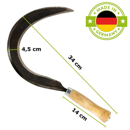 Mondsichel für Linkshänder 'Krafts' 14 cm Stiellänge inkl. gratis Schleifstein