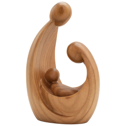 Block-Familie | Krippenblock ‘Geborgenheit’ | aus einem Holzstück gefertigt | Made in Südtirol | Kirsche satiniert | Höhe 7 cm