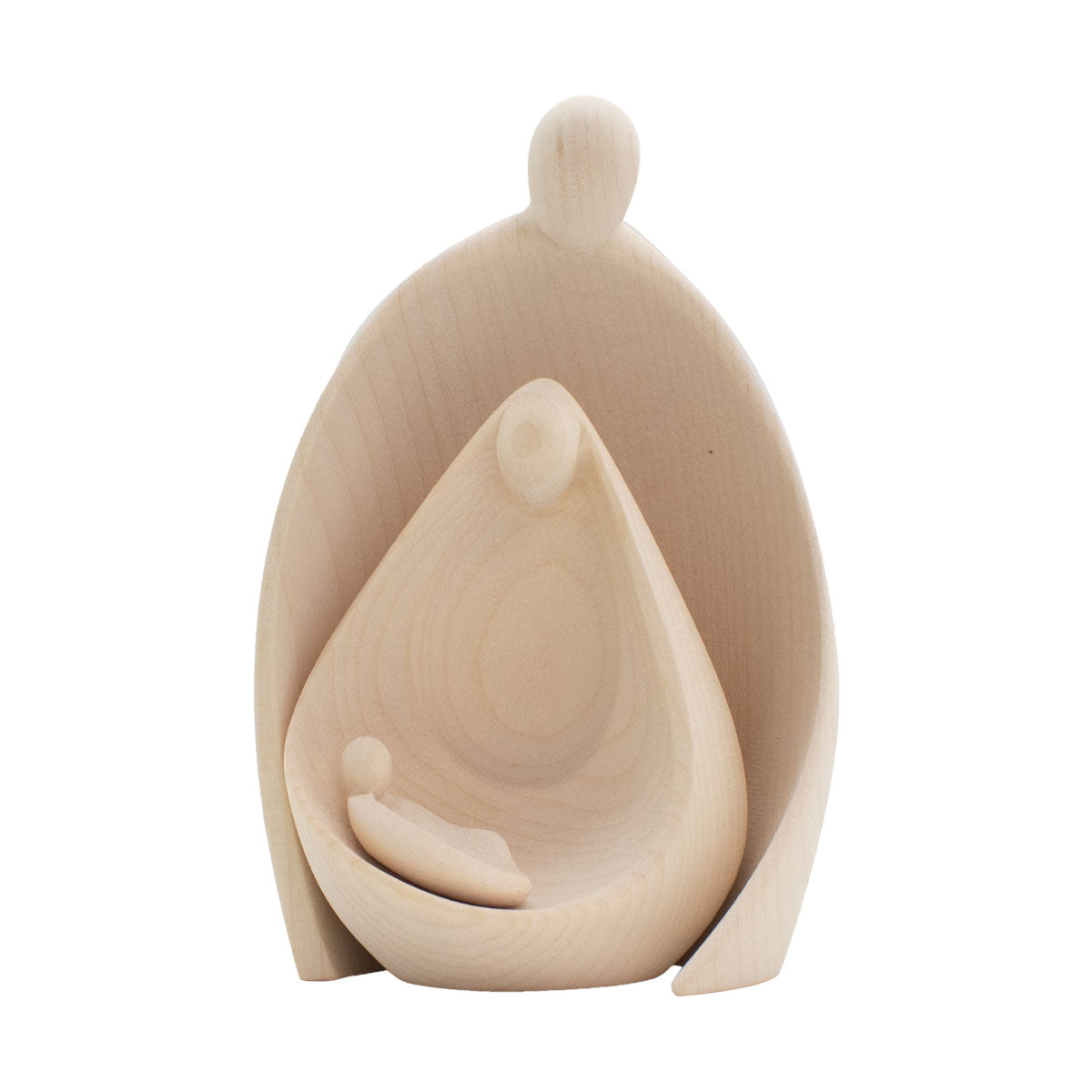 Figurenset oder Krippenfiguren-Set ‘Familie’ | 2-teilig | Made in Südtirol | Größe A - Höhe 7,5 cm | Ahorn natur