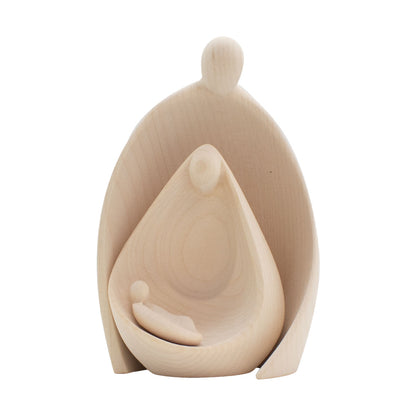 Figurenset oder Krippenfiguren-Set ‘Familie’ | 2-teilig | Made in Südtirol | Größe A - Höhe 7,5 cm | Ahorn natur