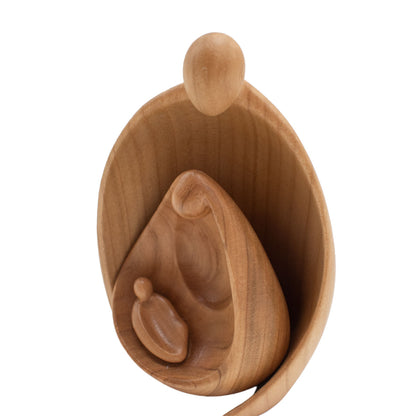 Figurenset oder Krippenfiguren-Set ‘Familie’ | 2-teilig | Made in Südtirol | Größe A - Höhe 7,5 cm | Kirsche satiniert