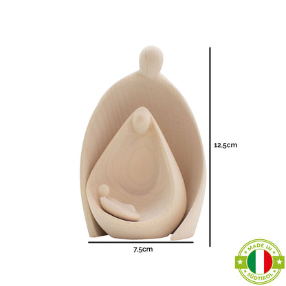 Figurenset oder Krippenfiguren-Set ‘Familie’ | 2-teilig | Made in Südtirol | Größe C - Höhe 12,5 cm | Ahorn natur