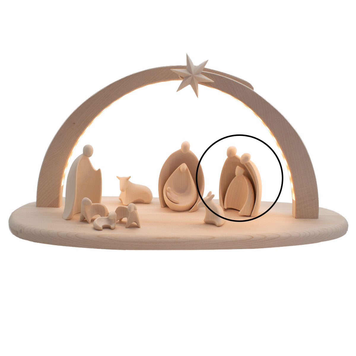 Krippenfigurenset ‘Heilige Drei Könige’ | 2-teilig | Ahorn natur | Made in Südtirol | Größe A - Höhe 7,5 cm
