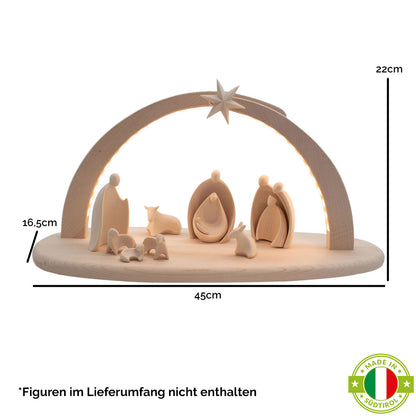 Stall mit Beleuchtung ‘Sternenlicht' | Fichte natur | gleichmäßiges & angenehmes Licht | Made in Südtirol