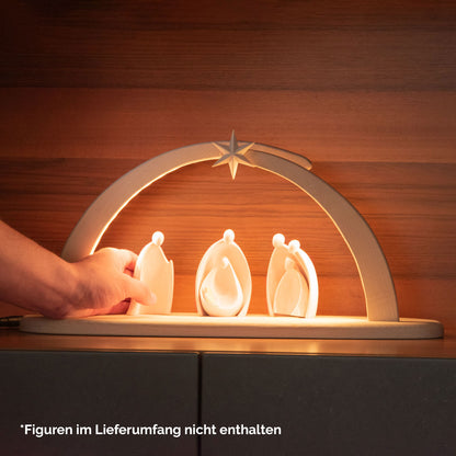 Stall mit Beleuchtung ‘Sternenlicht' | Fichte natur | gleichmäßiges & angenehmes Licht | Made in Südtirol